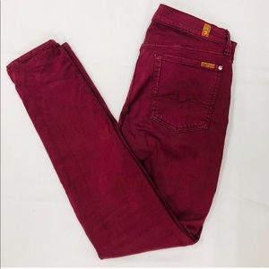 7 For All Mankind Gwenerve Maroon Size 31